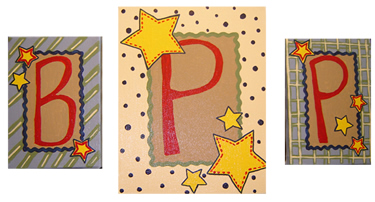 Initial Monogram Trio canvas
