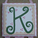 Scallop Border Hairbow Holder, with Monogram initial...click to enlarge