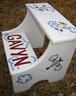 Stepstool for that special son...handpainted by Painted Jewels