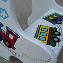 Train Themed Stepstools from Painted Jewels ... click to enlarge