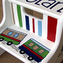 Train Themed Stepstools from Painted Jewels ... click to enlarge